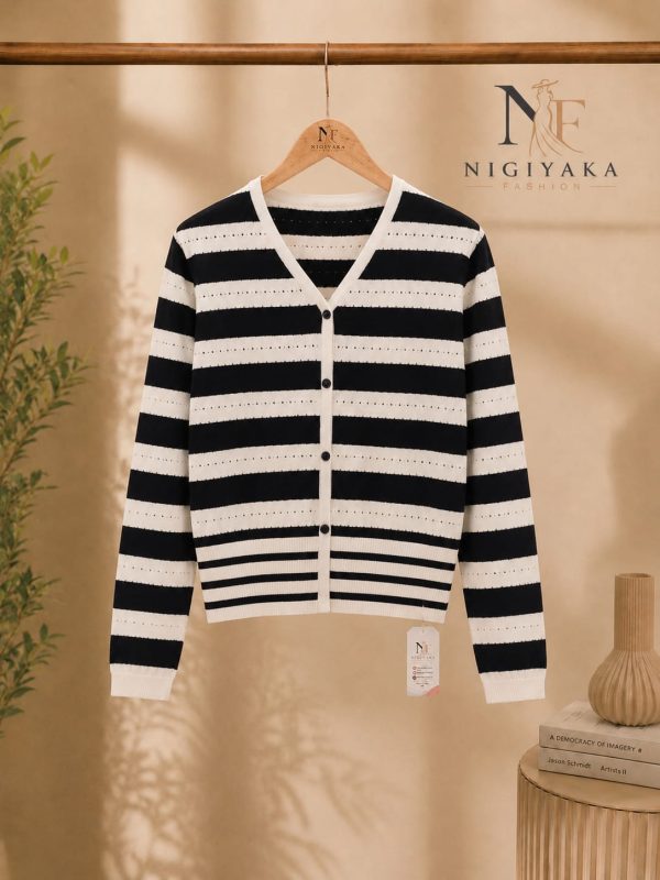 Stripe Cardigan Knit